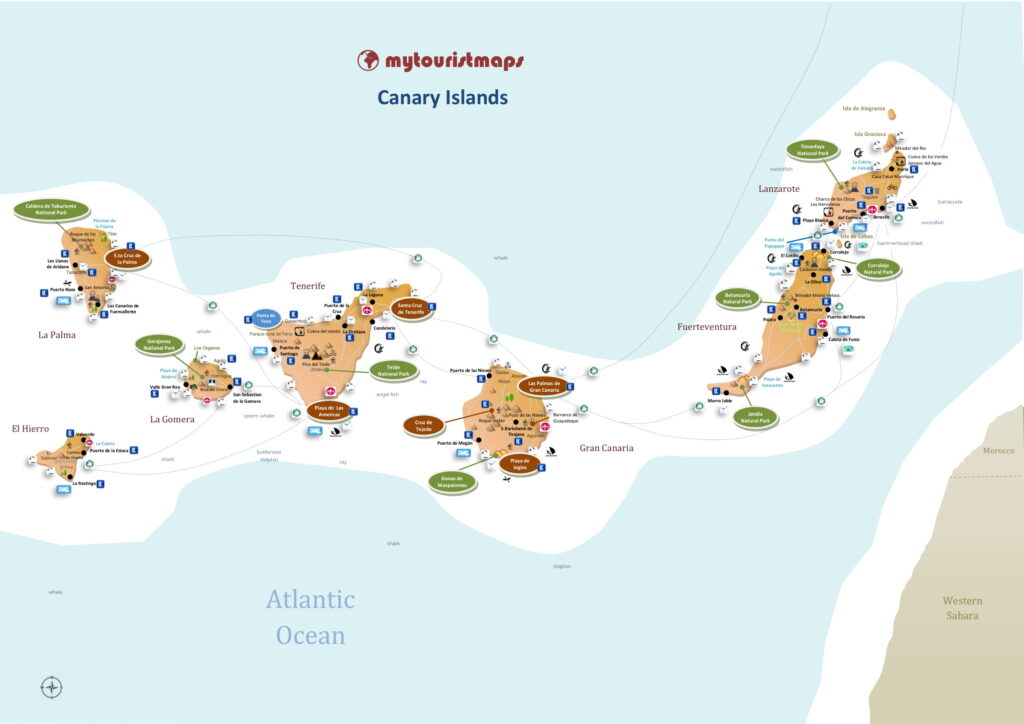 Tourist map of Canary Islands
