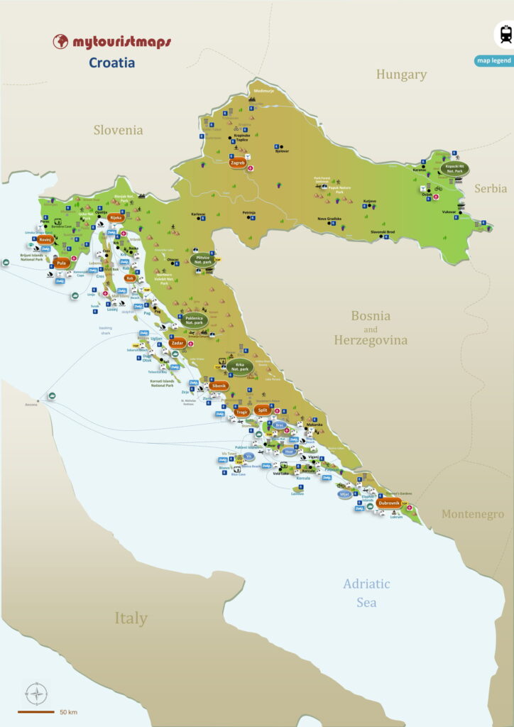 Mappa turistica della Croazia