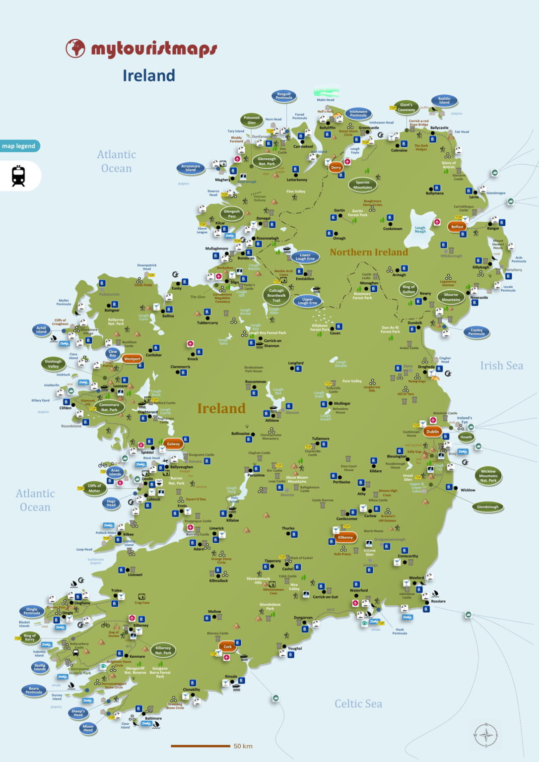 places to visit ireland map
