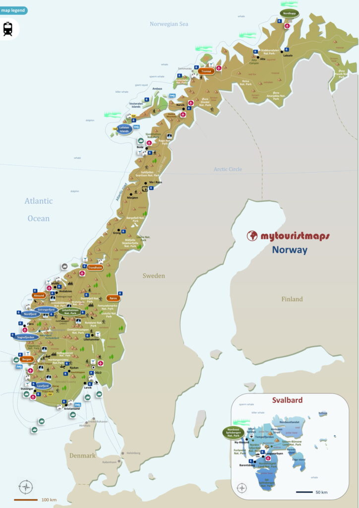Tourist map of Norway
