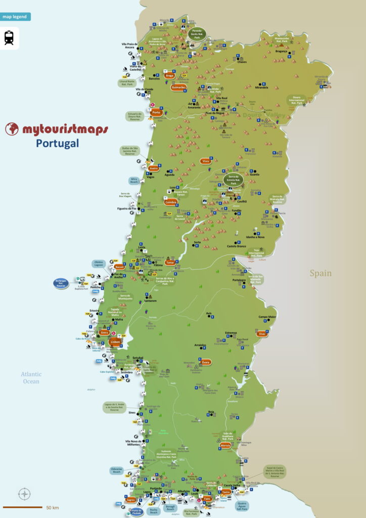Mappa turistica del Portogallo