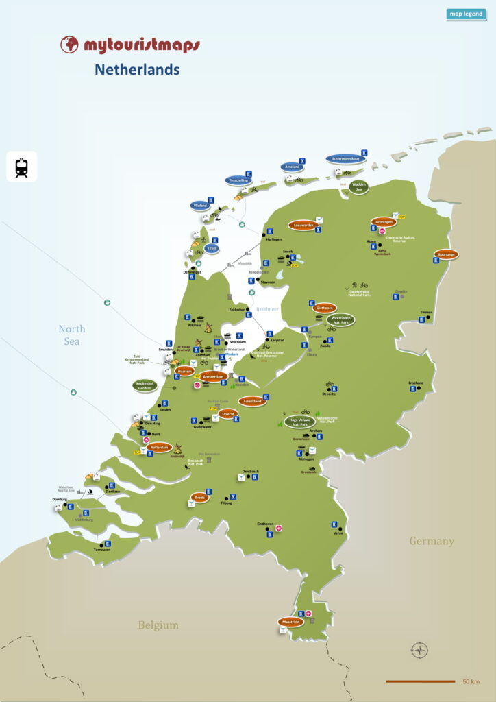 Tourist map of Netherlands