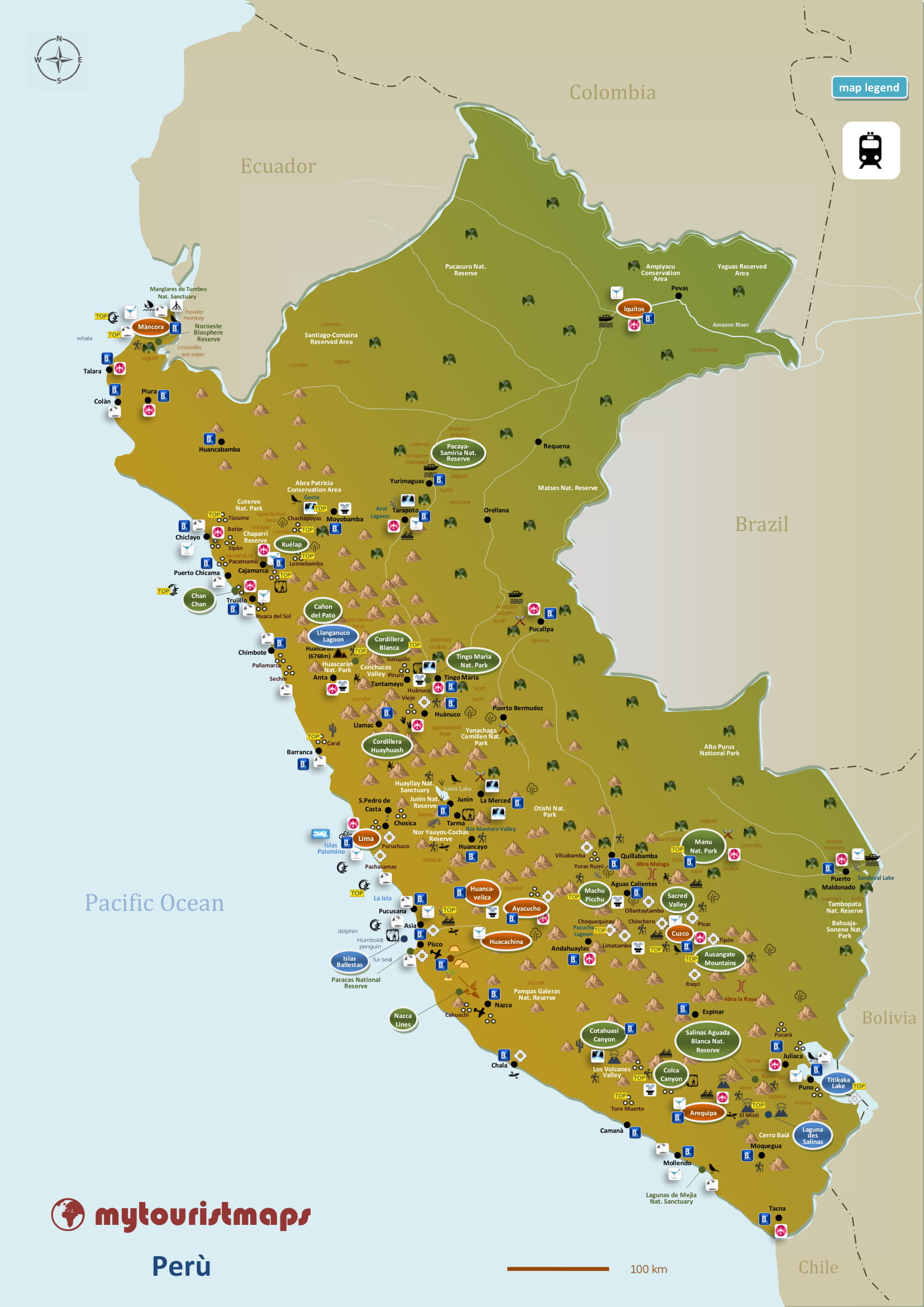Interactive Travel And Tourist Map Of Peru