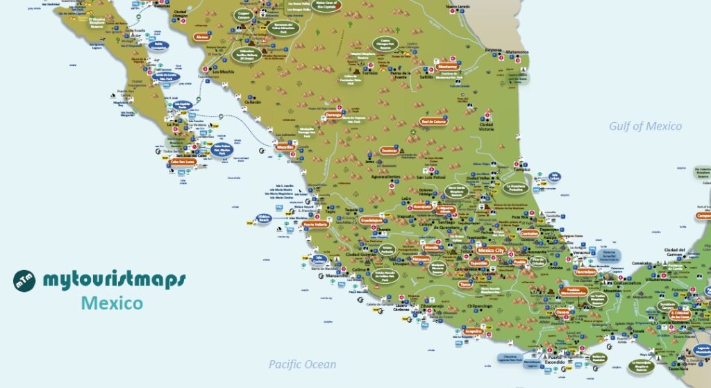 Mappa turistica del Messico