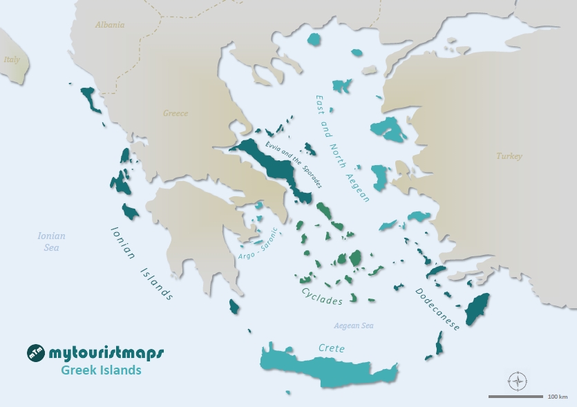 Tourist map of Greek Islands