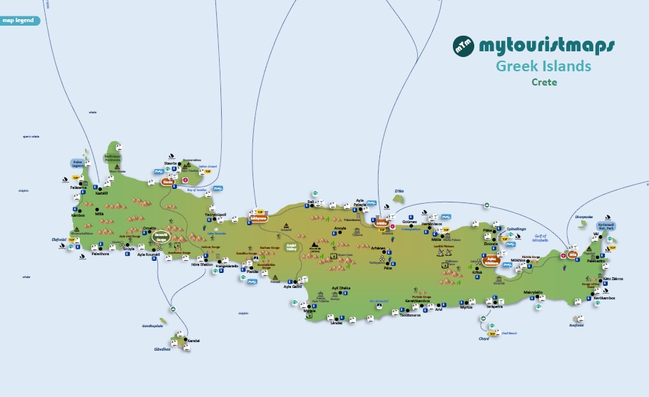 crete tourist attractions map