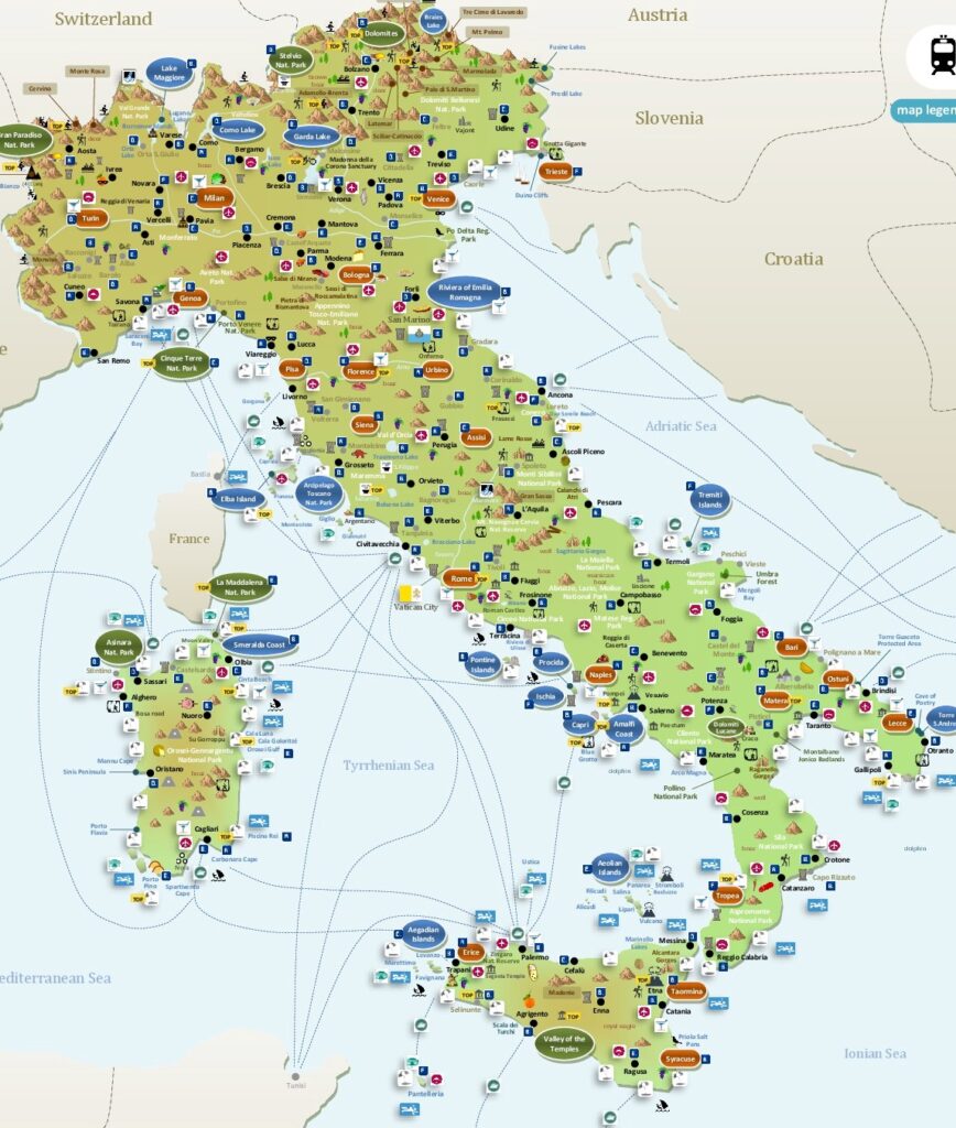 Mappa turistica dell'Italia