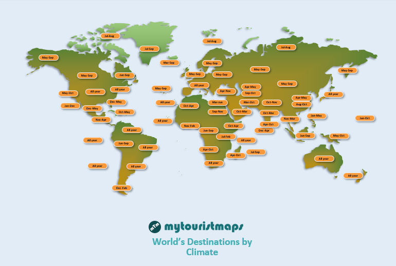 World's destinations by climate