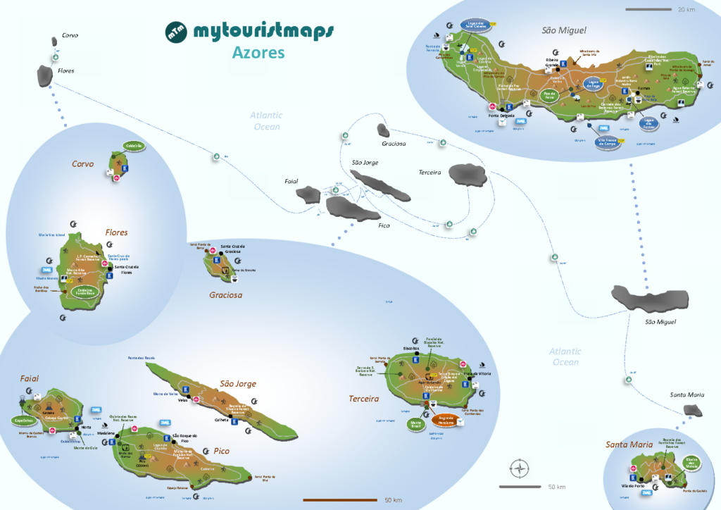 Tourist map of Azores