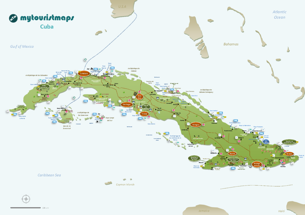 Tourist map of Cuba