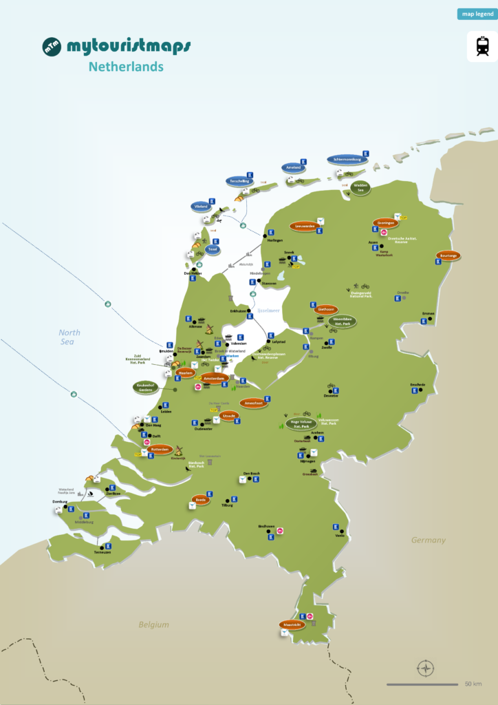 Tourist map of Netherland