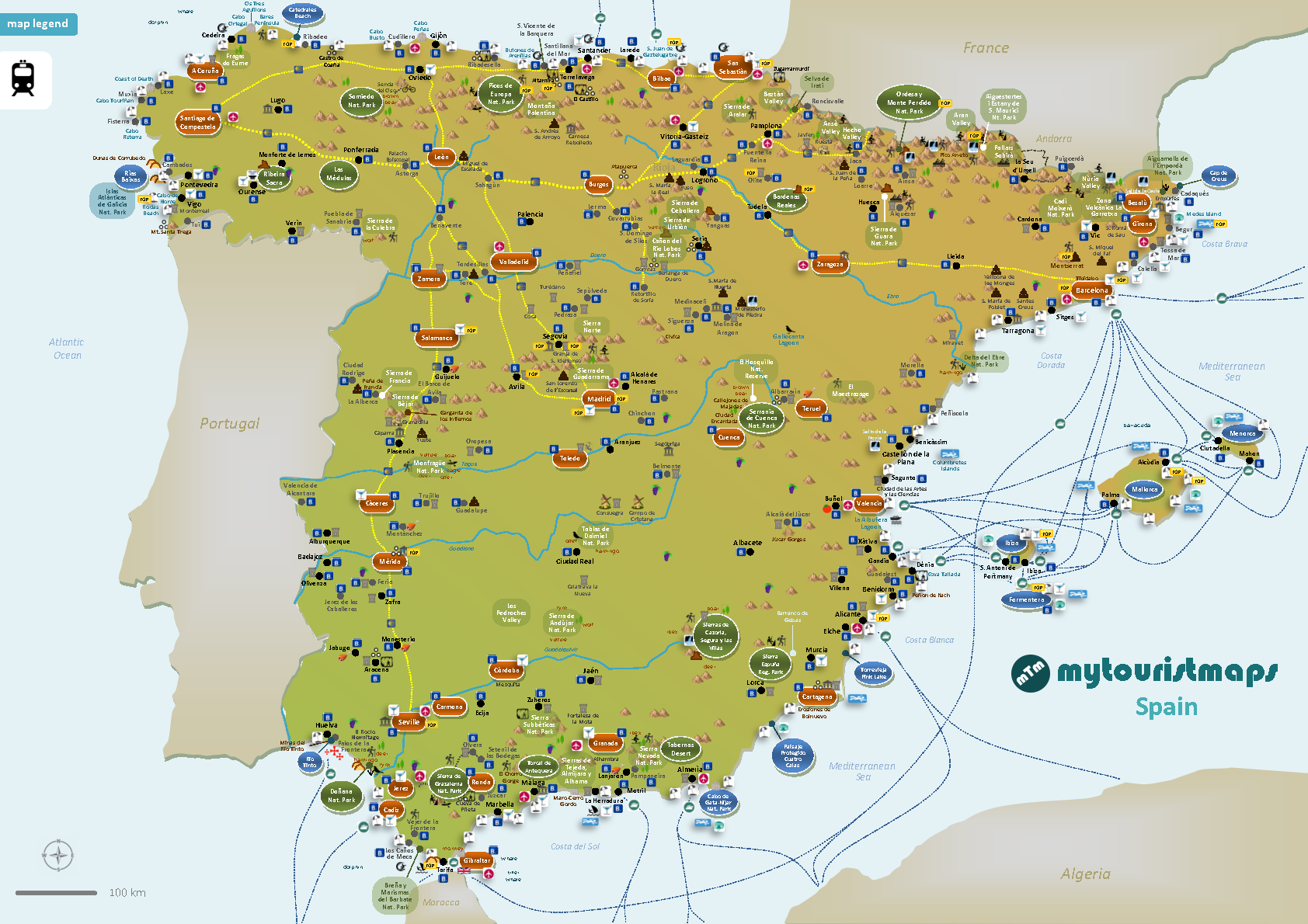 Tourist map of Spain