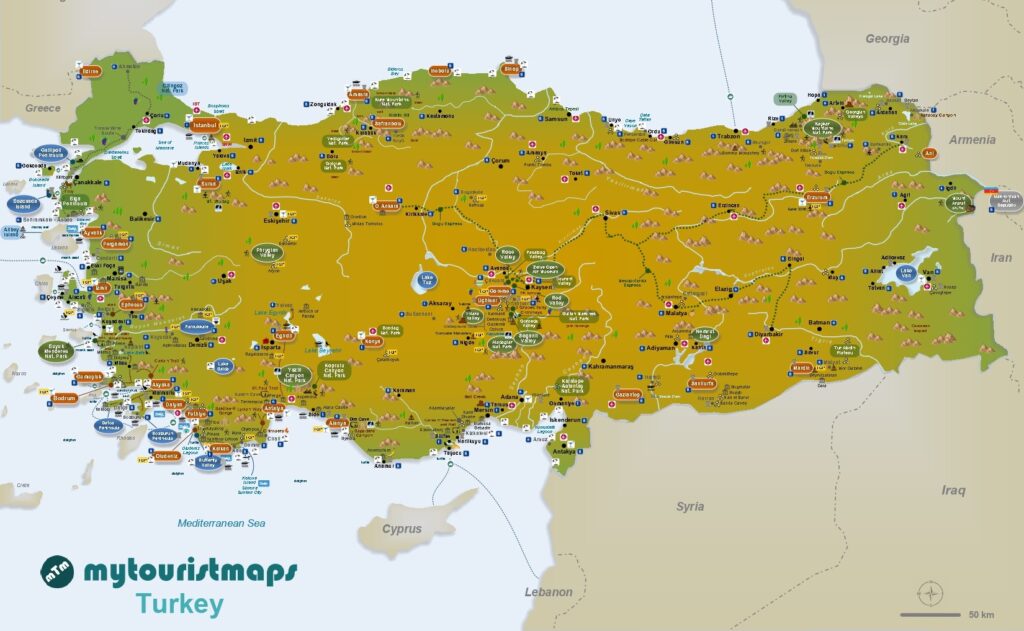 Tourist map of Turkey