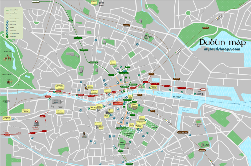 Tourist map of Dublin