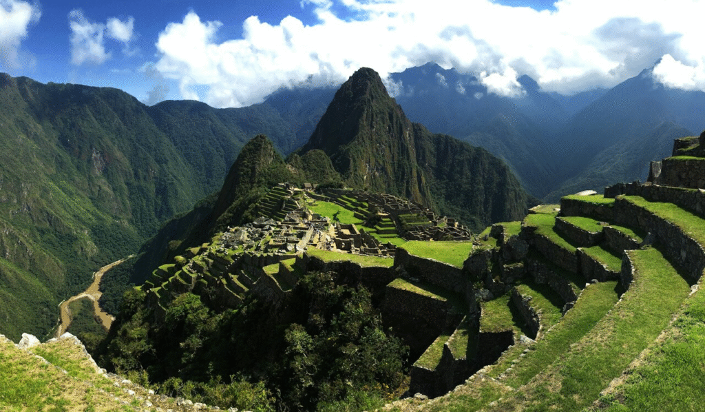 view of Machu Picchu and the mountains during the day