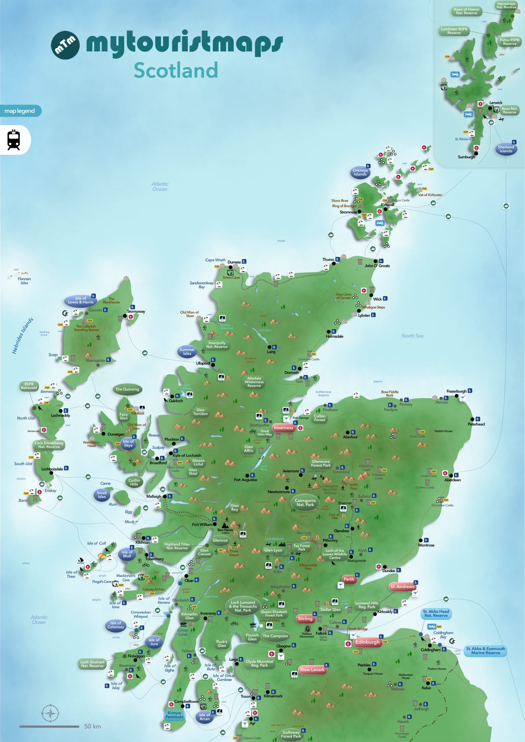 Scotland Sightseeing Map Insiderpuj