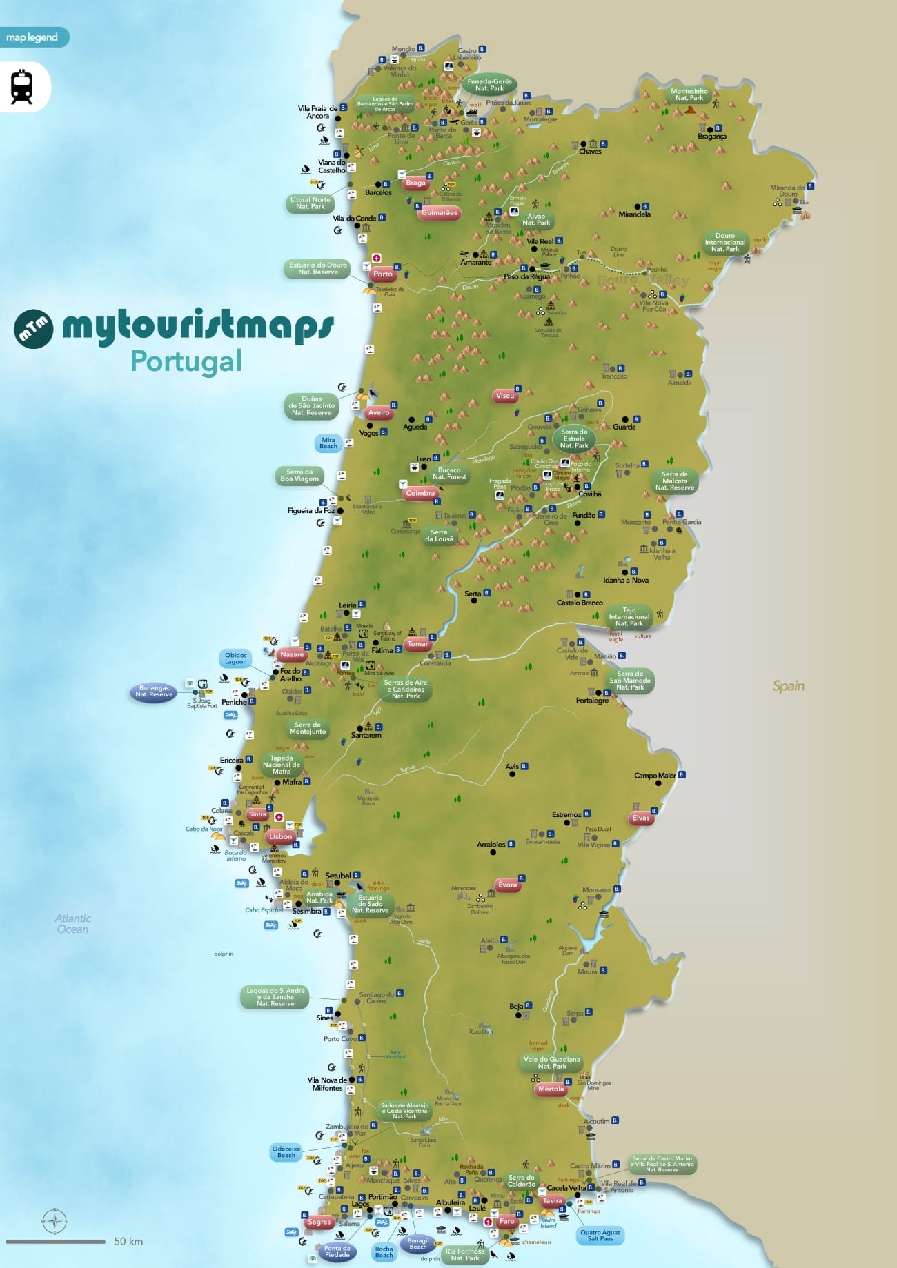 Mappa turistica del Portogallo