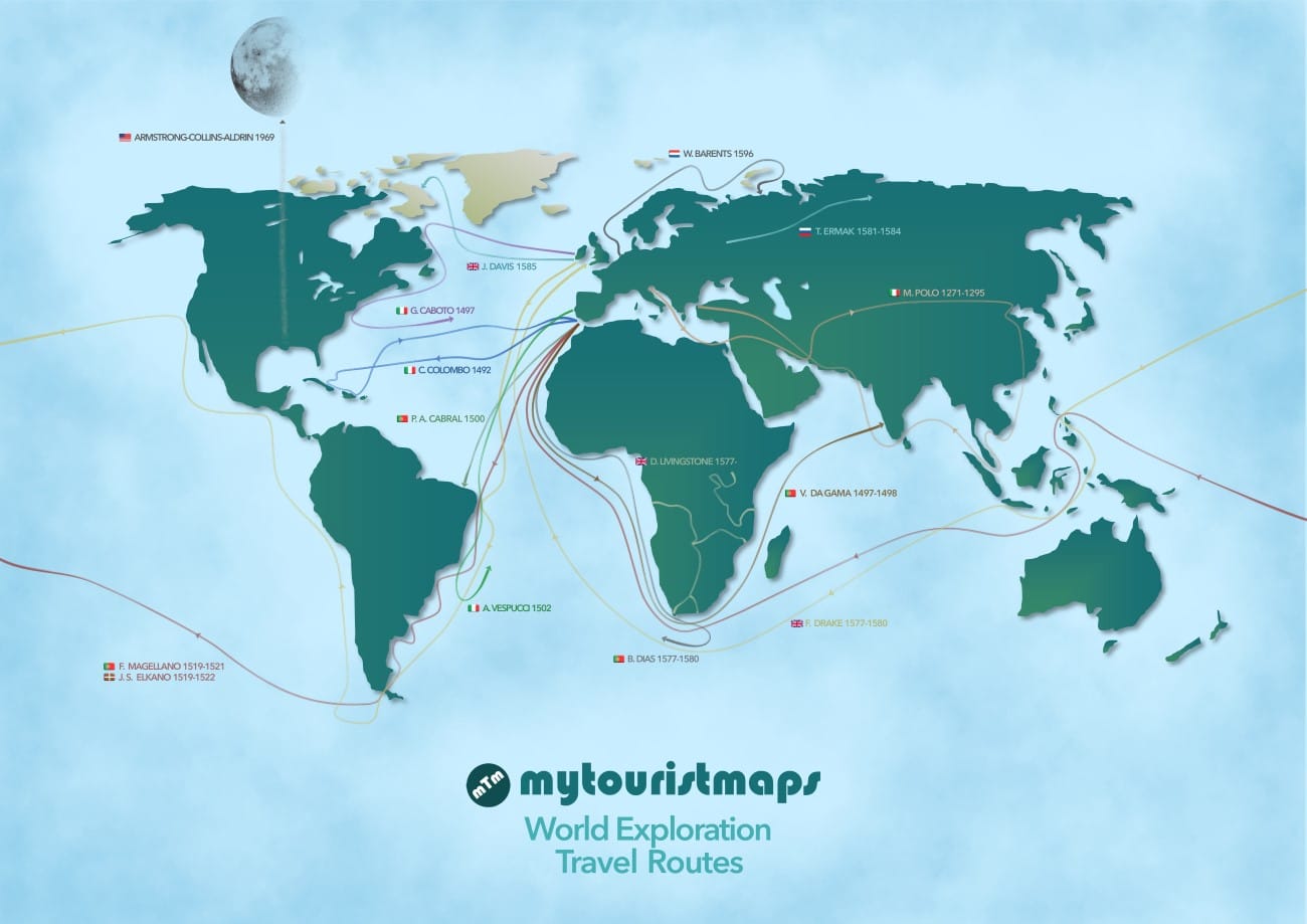 World Exploration Travel Routes